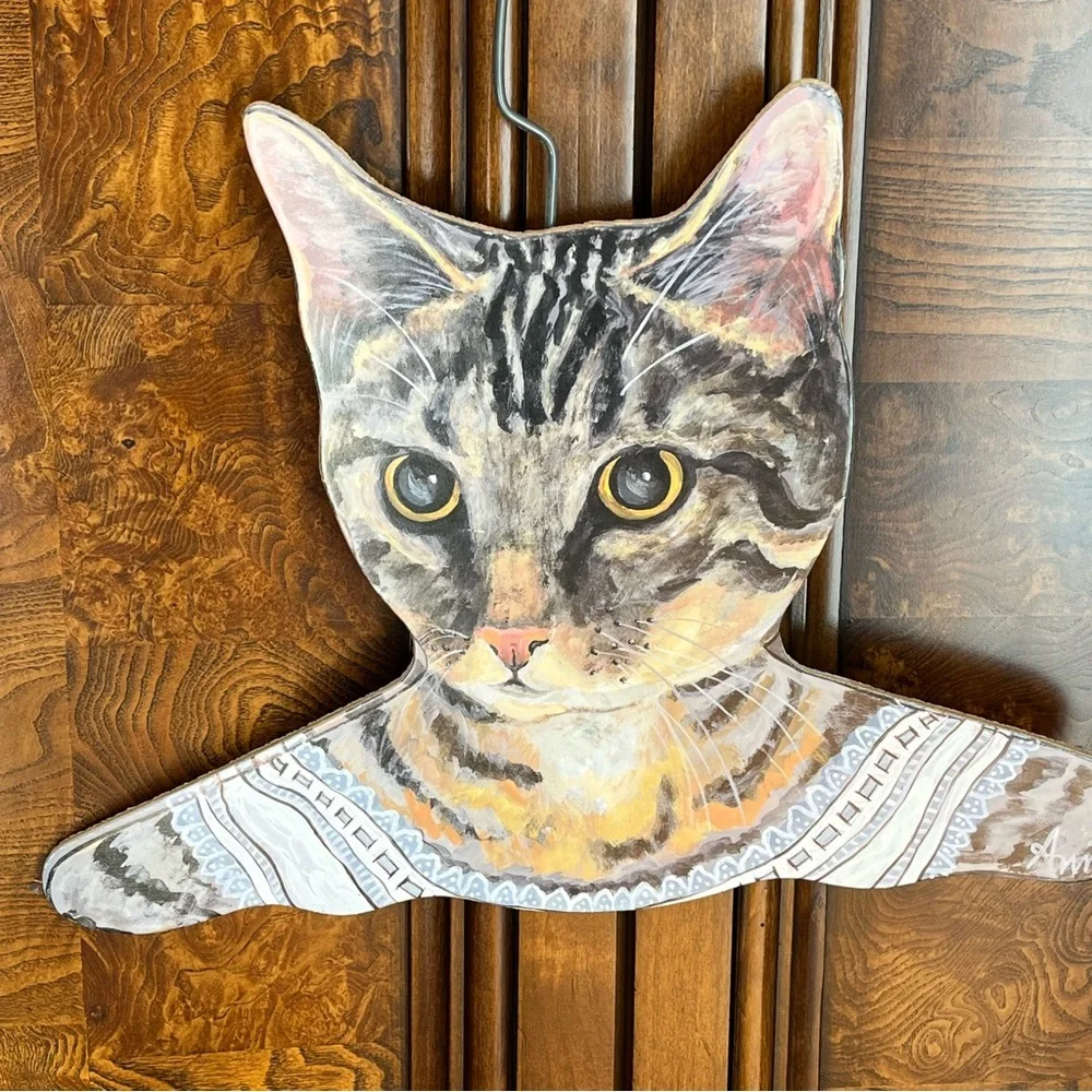 Vintage Annie Stupell Cat Wood Hanger 🐱 Animal Wooden Display Decor Made in USA